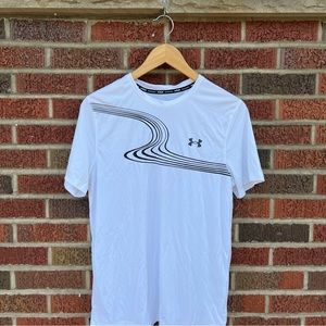 Under Armour White and Black Sports Crew Neck Shirt